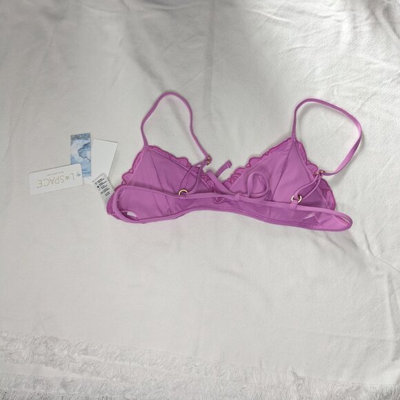 L*Space Embroidered Floral Bikini Top in Vibrant Orchid - Picture 7 of 9